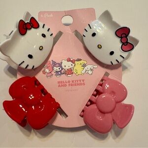 NWT. 4-pack of Hello Kitty and Friends hair claw clips. Primark x Sanrio.